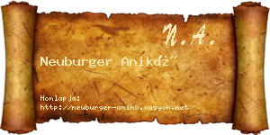Neuburger Anikó névjegykártya